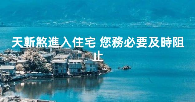 天斬煞進入住宅 您務必要及時阻止